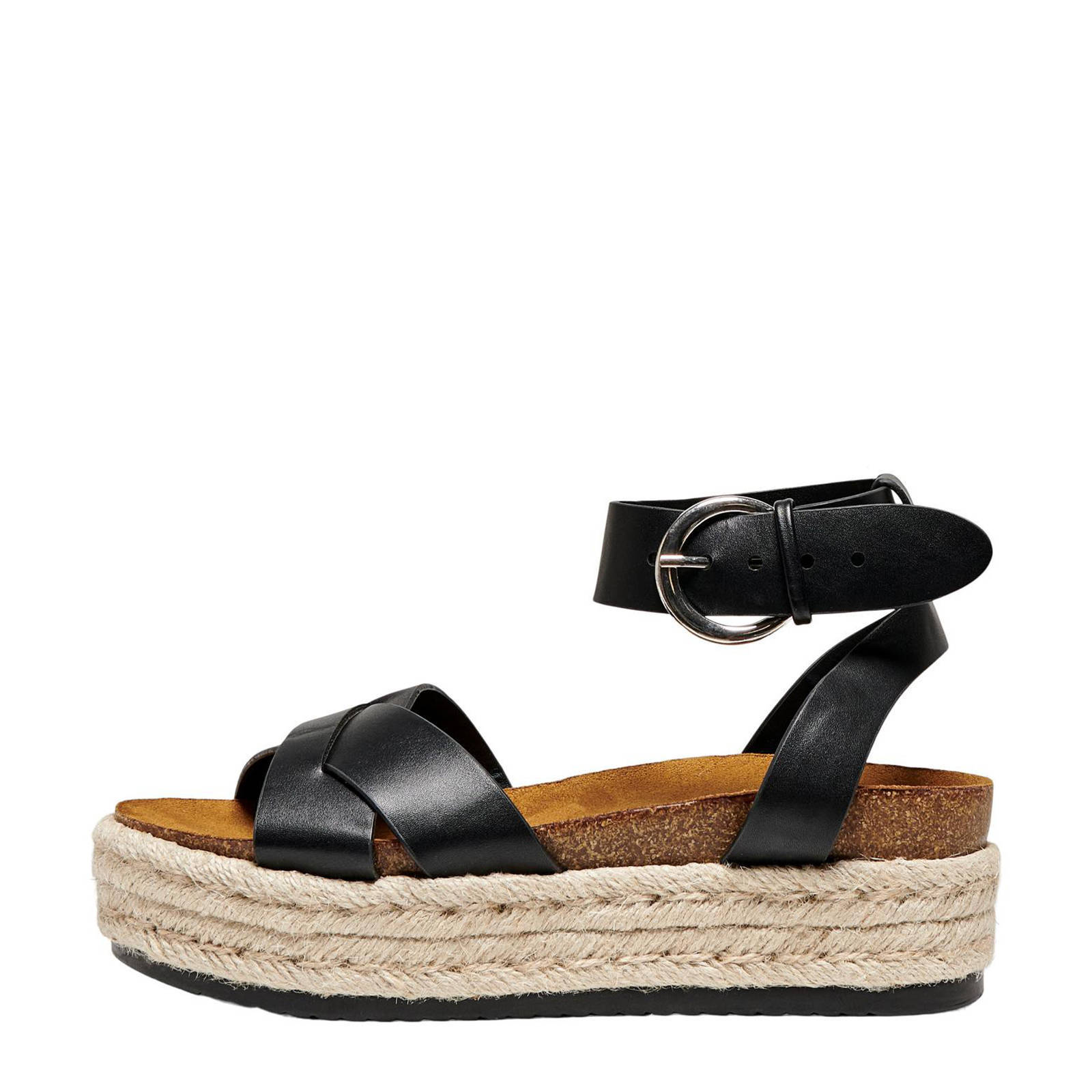 ONLY ONLMAUVE-1 plateau sandalen zwart | wehkamp