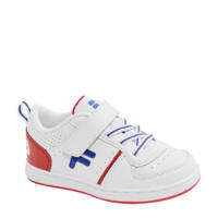 Wit, rood en blauwe jongens en meisjes Fila sneakers van imitatieleer met elastische veter- met klittenbandsluiting