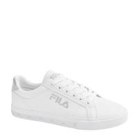 Witte dames Fila sneakers van imitatieleer met veters en logo