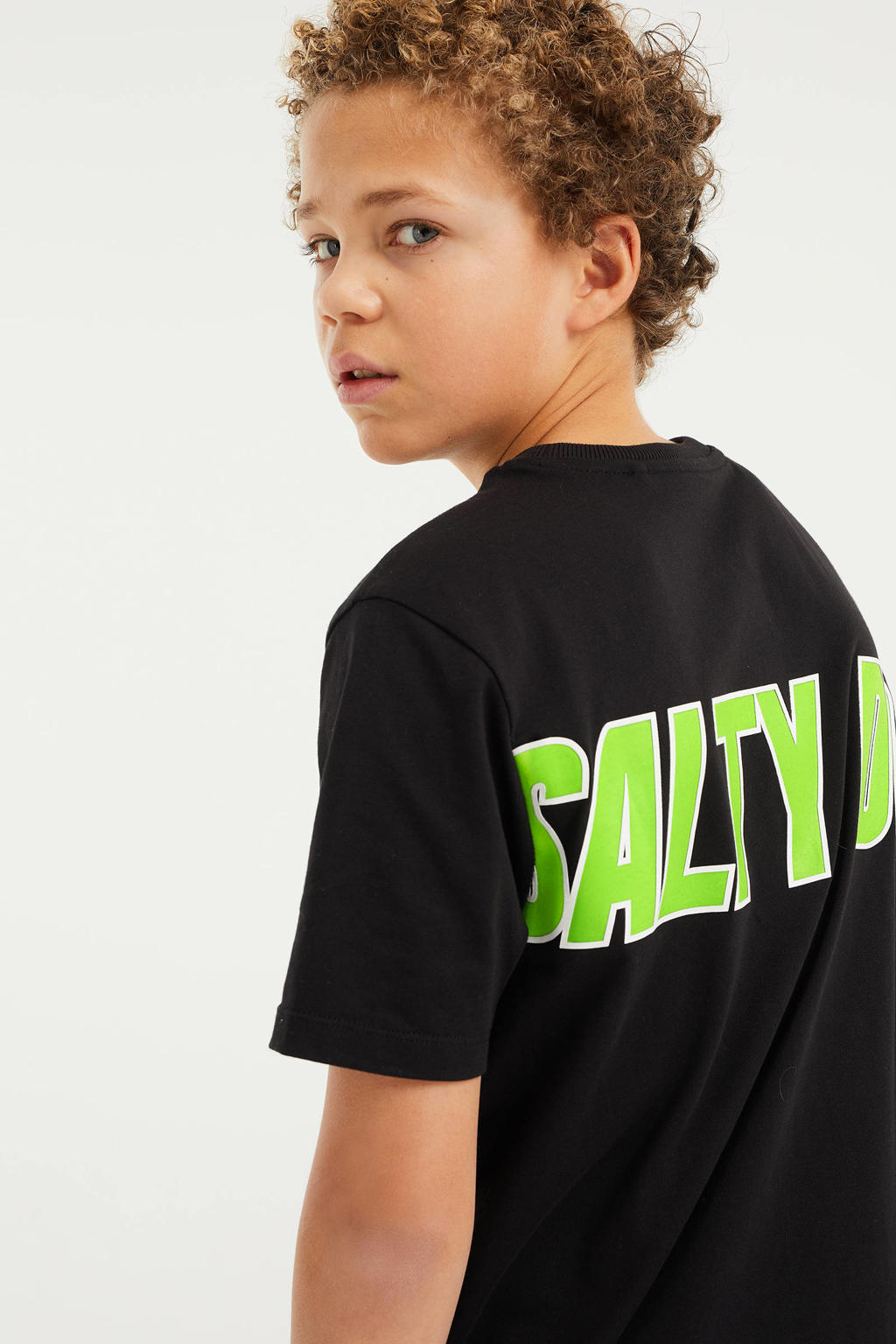 WE Fashion Salty Dog Tshirt met tekst zwart/geel wehkamp