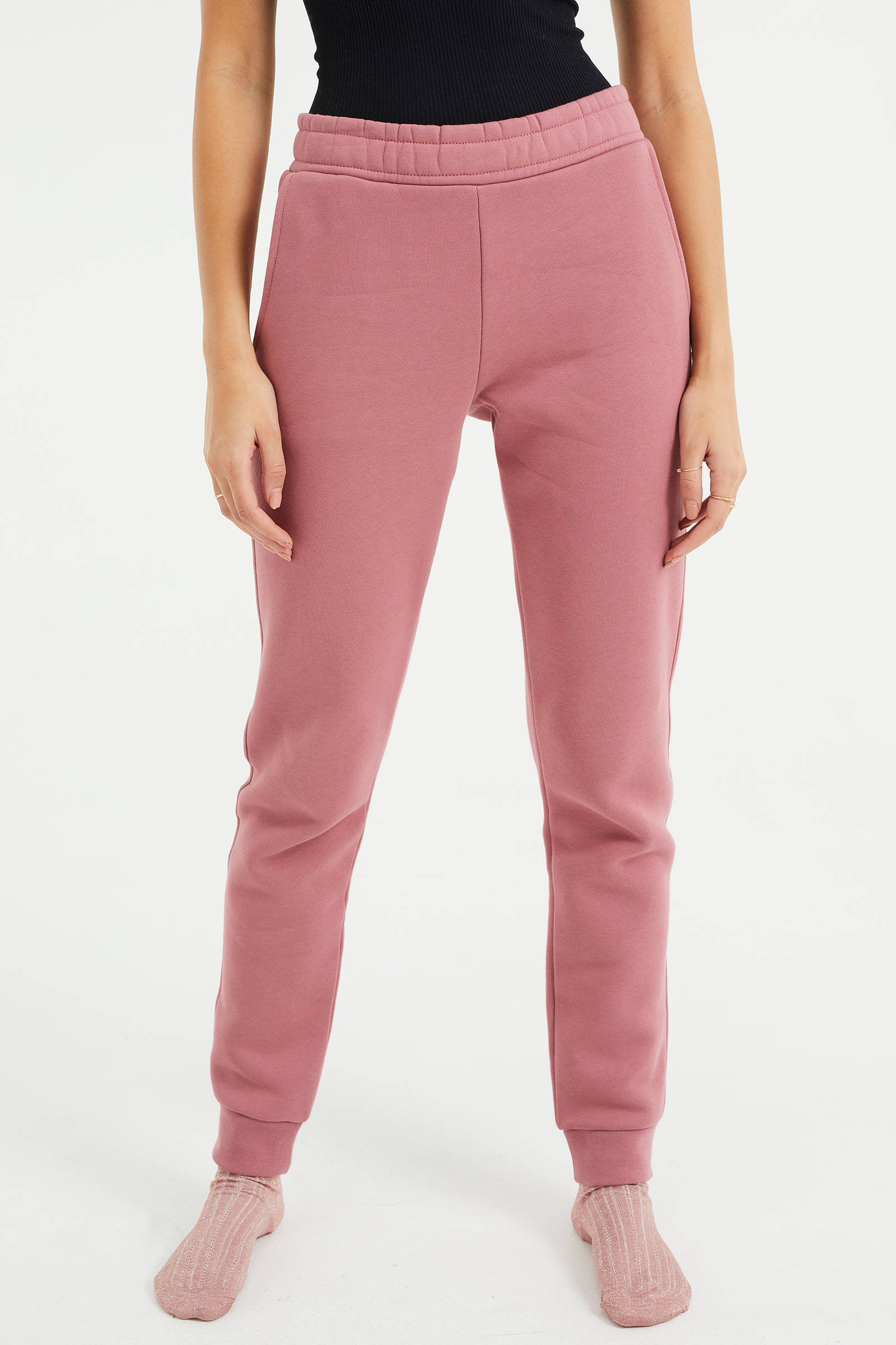 WE Fashion tapered fit broek oudroze | wehkamp