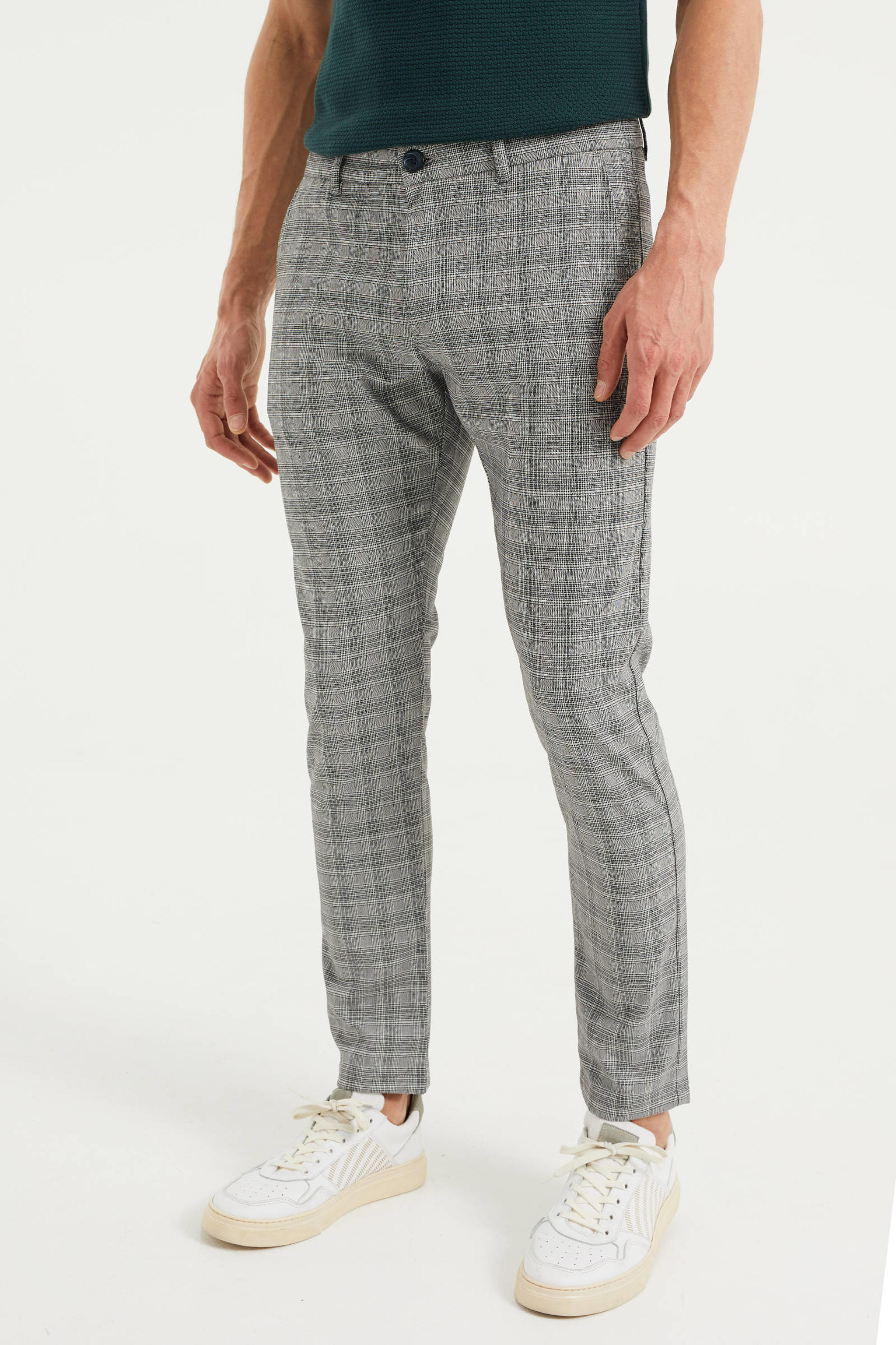 WE Fashion geruit slim fit colbert rood WE Fashion geruit slim fit colbert rood