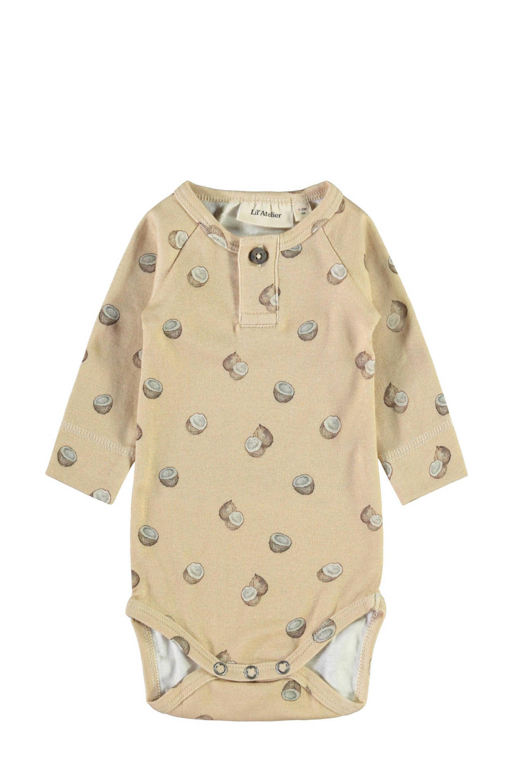 LIL' ATELIER BABY slim fit newborn baby romper NBMGEO beige, Beige