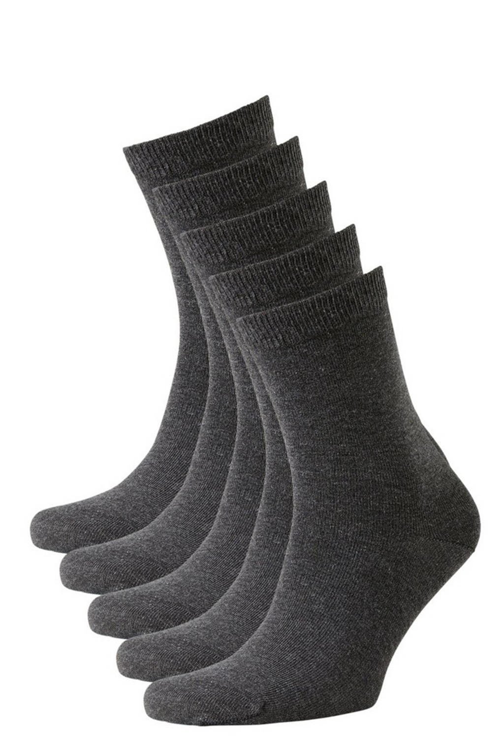 anytime sokken - set van 5 antraciet