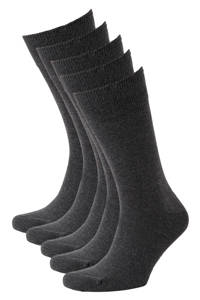 anytime sokken - set van 5 antraciet, Antraciet