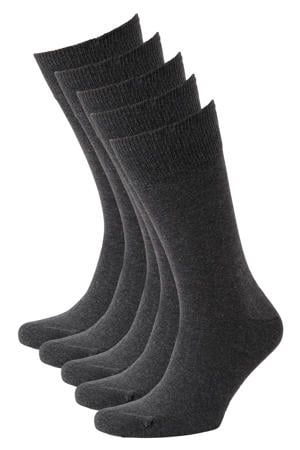 sokken - set van 5 antraciet
