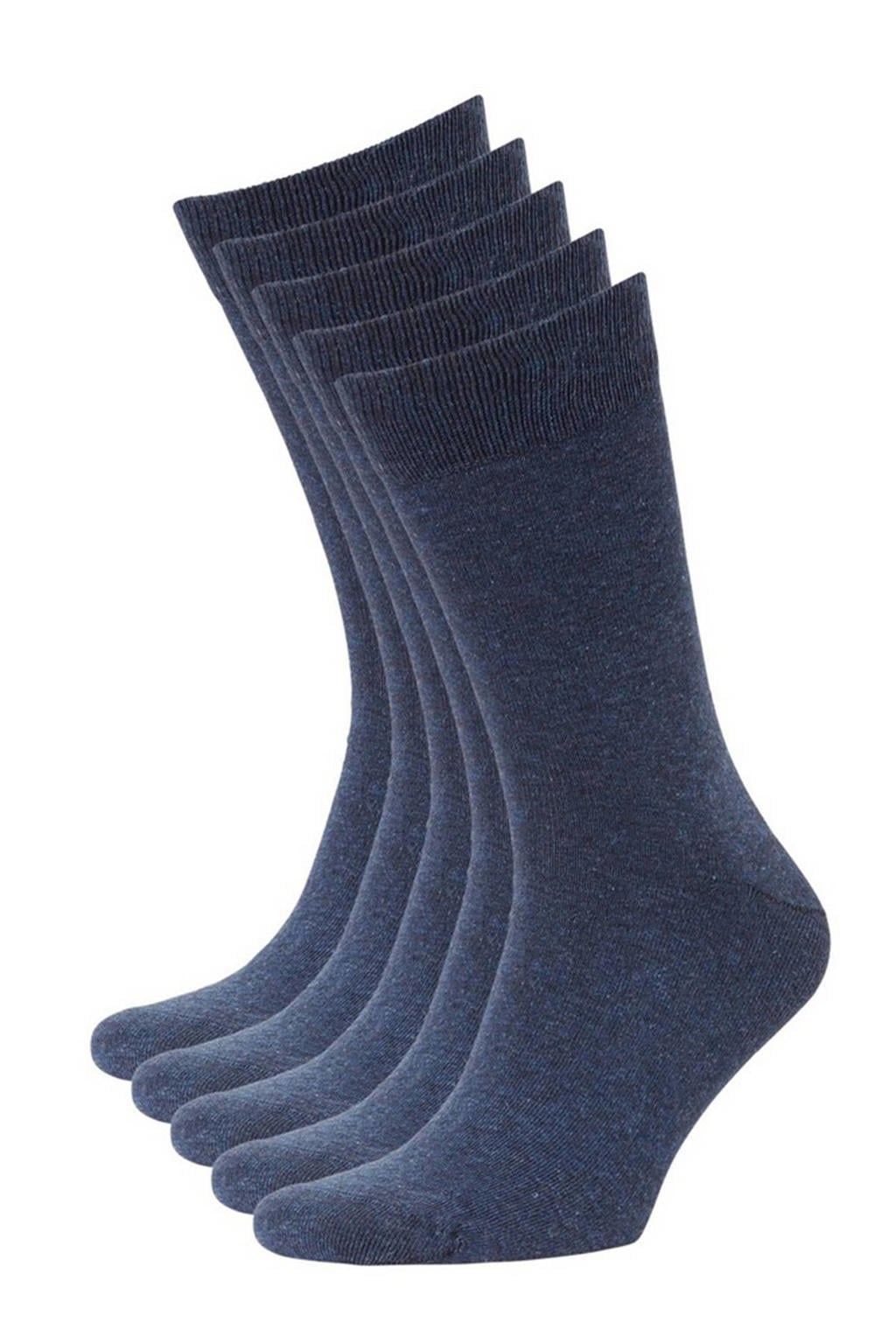 Anytime sokken - denimblauw (set van 5)