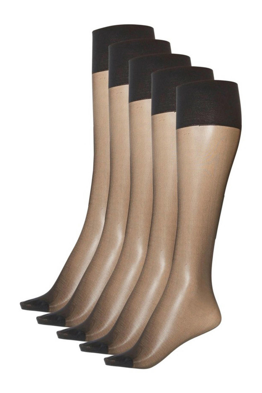 Anytime panty kniekousen 20 denier - zwart (set van 5)
