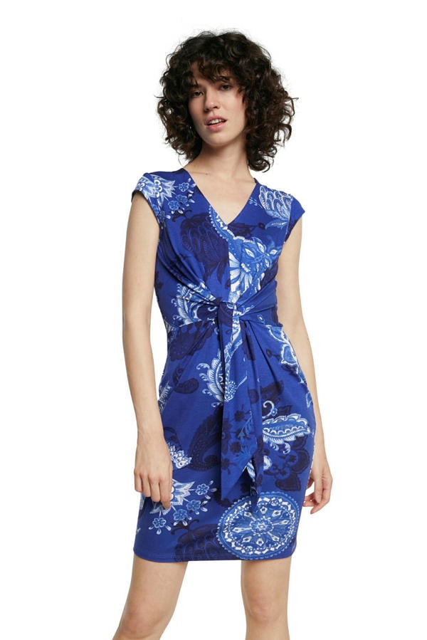 Desigual Dames Jurk Casual Midi Jurk Met Ronde Hals, Mouwloos En