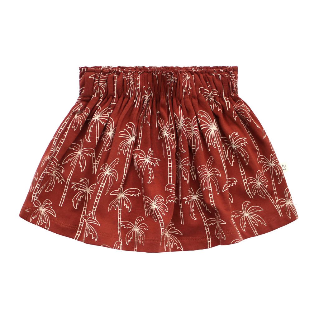 Your Wishes baby rok met all over print en plooien roodbruin, Roodbruin