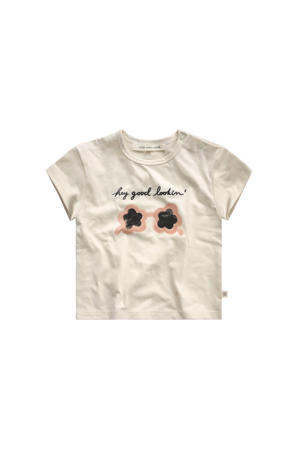 T-shirt met printopdruk ecru/geel