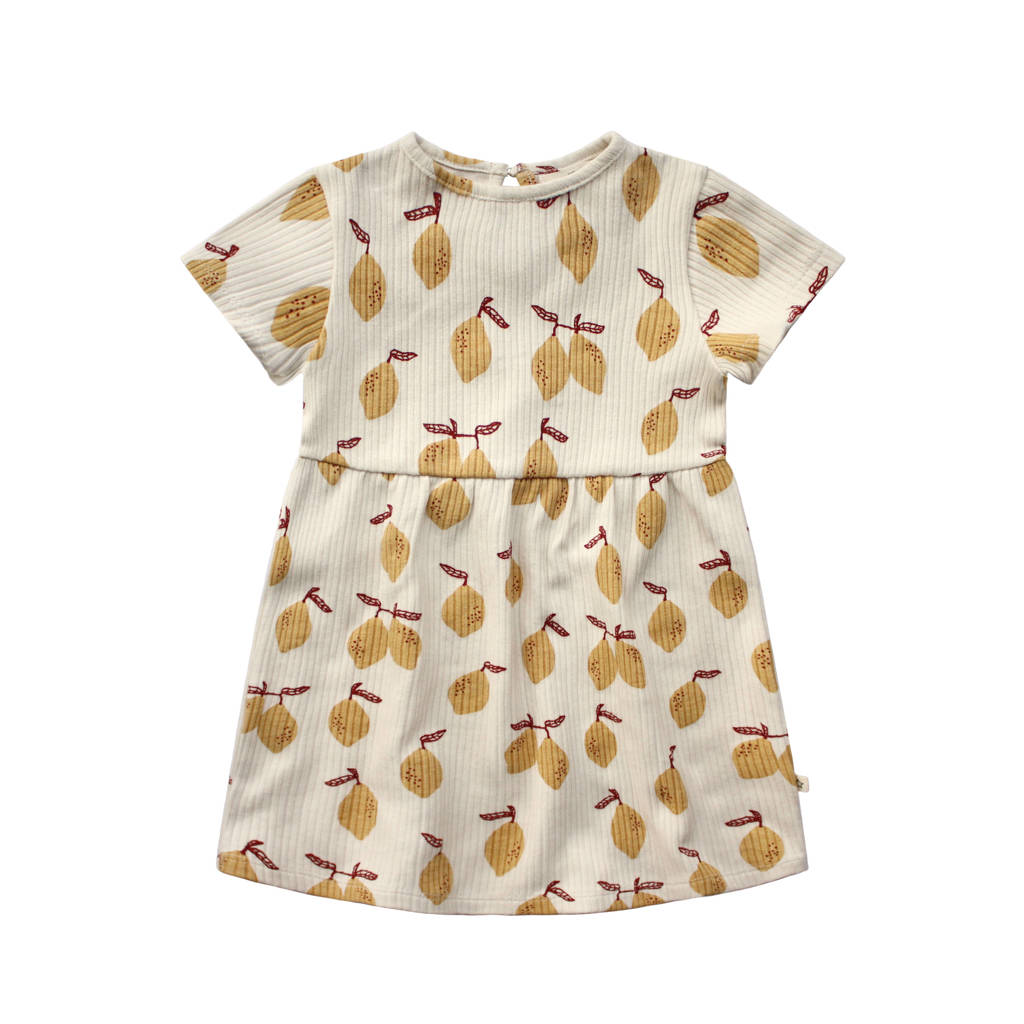 Your Wishes baby jurk met fruitprint wit/geel, Wit/geel