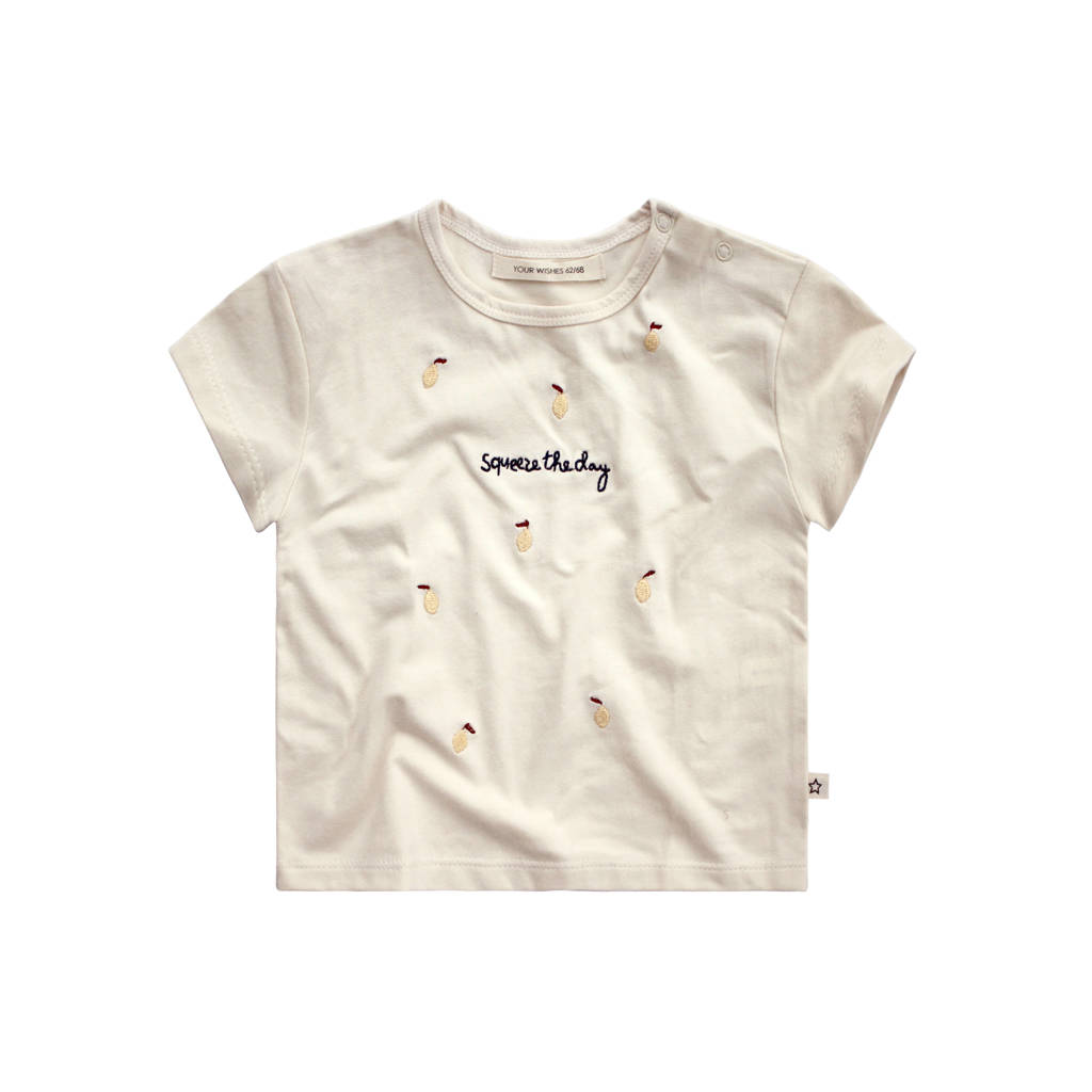 Your Wishes T-shirt met all over print ecru/geel, Ecru/geel