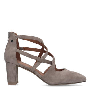 suède pumps taupe/grijs