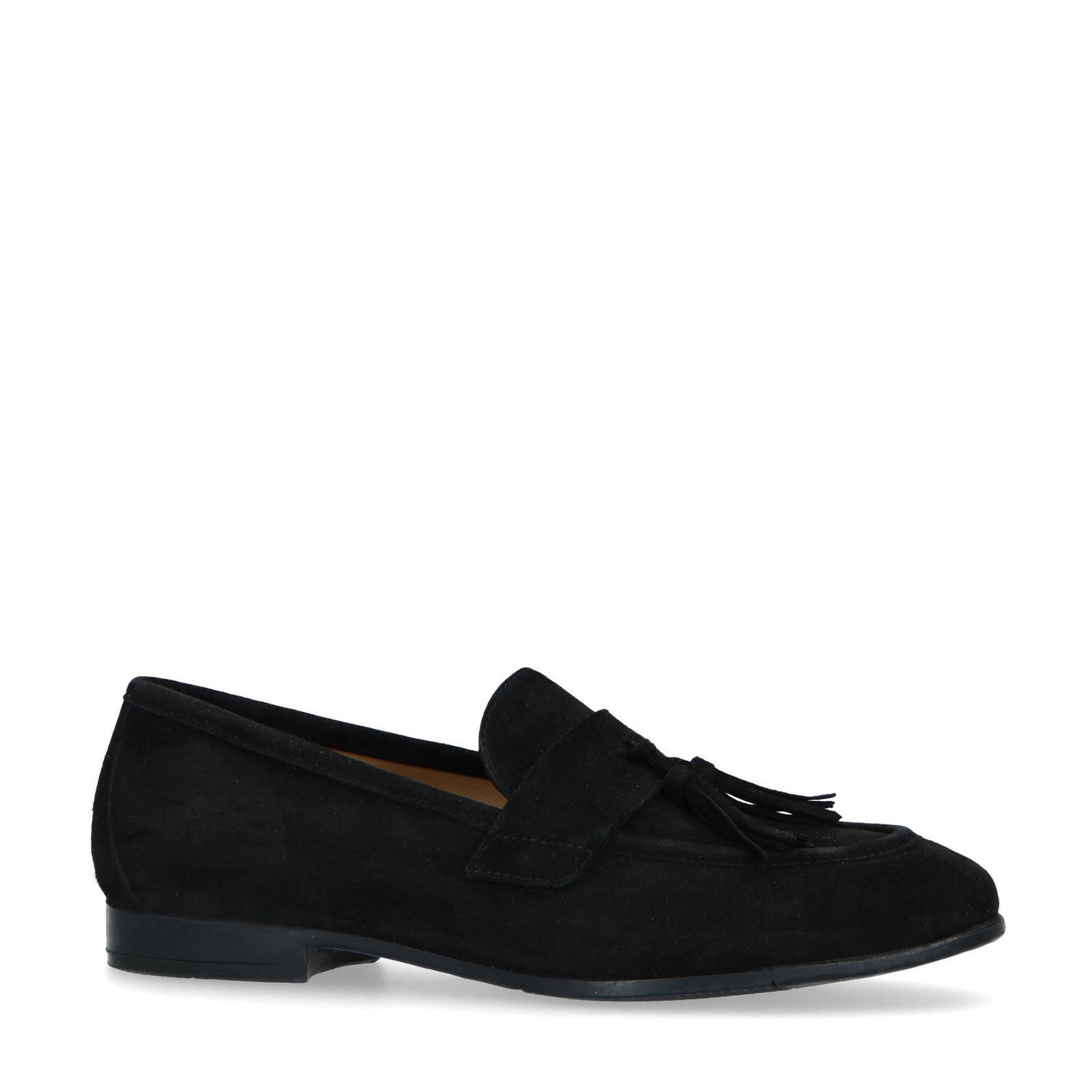 Manfield suède loafers met kwastjes zwart | wehkamp