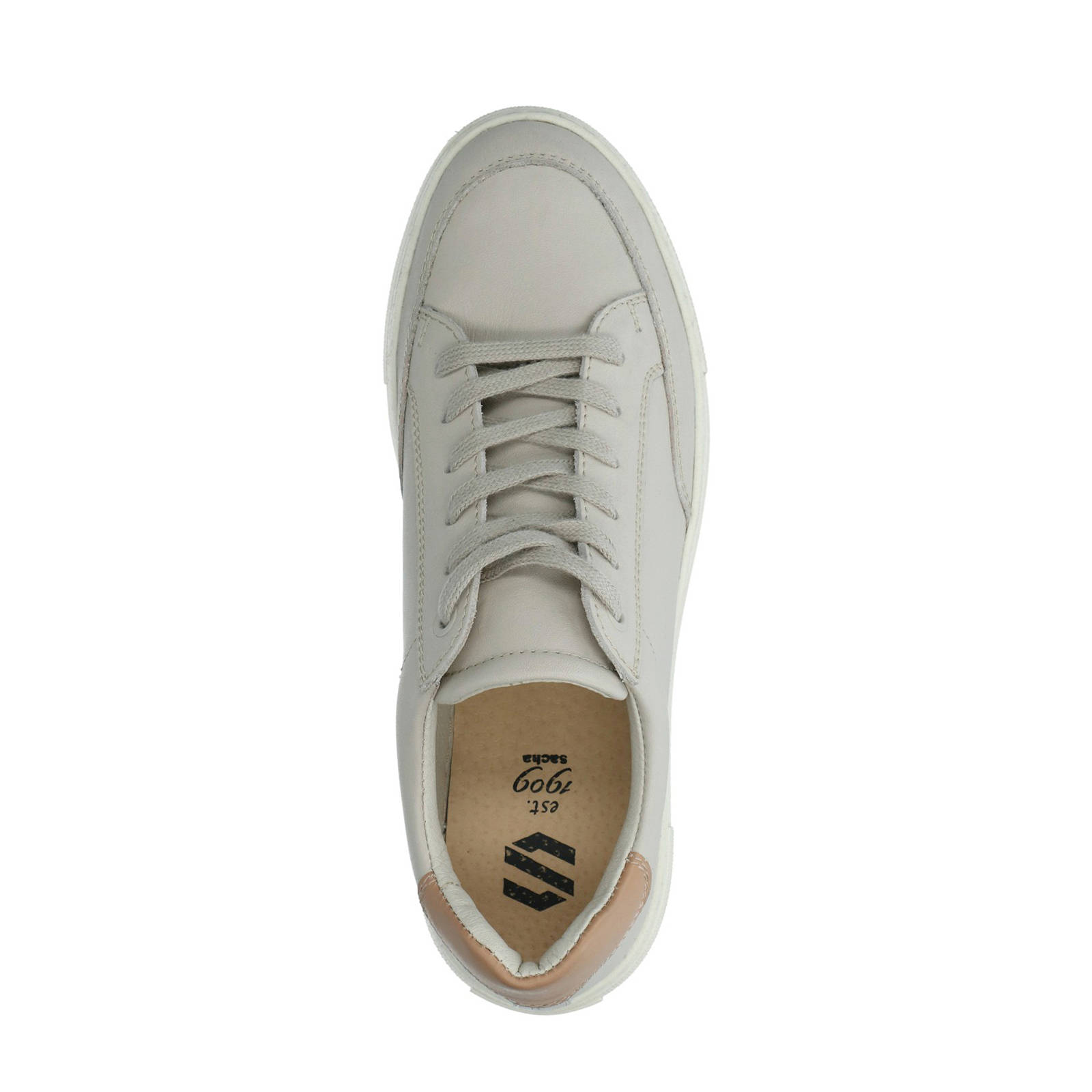 Sacha leren plateau sneakers beige | wehkamp