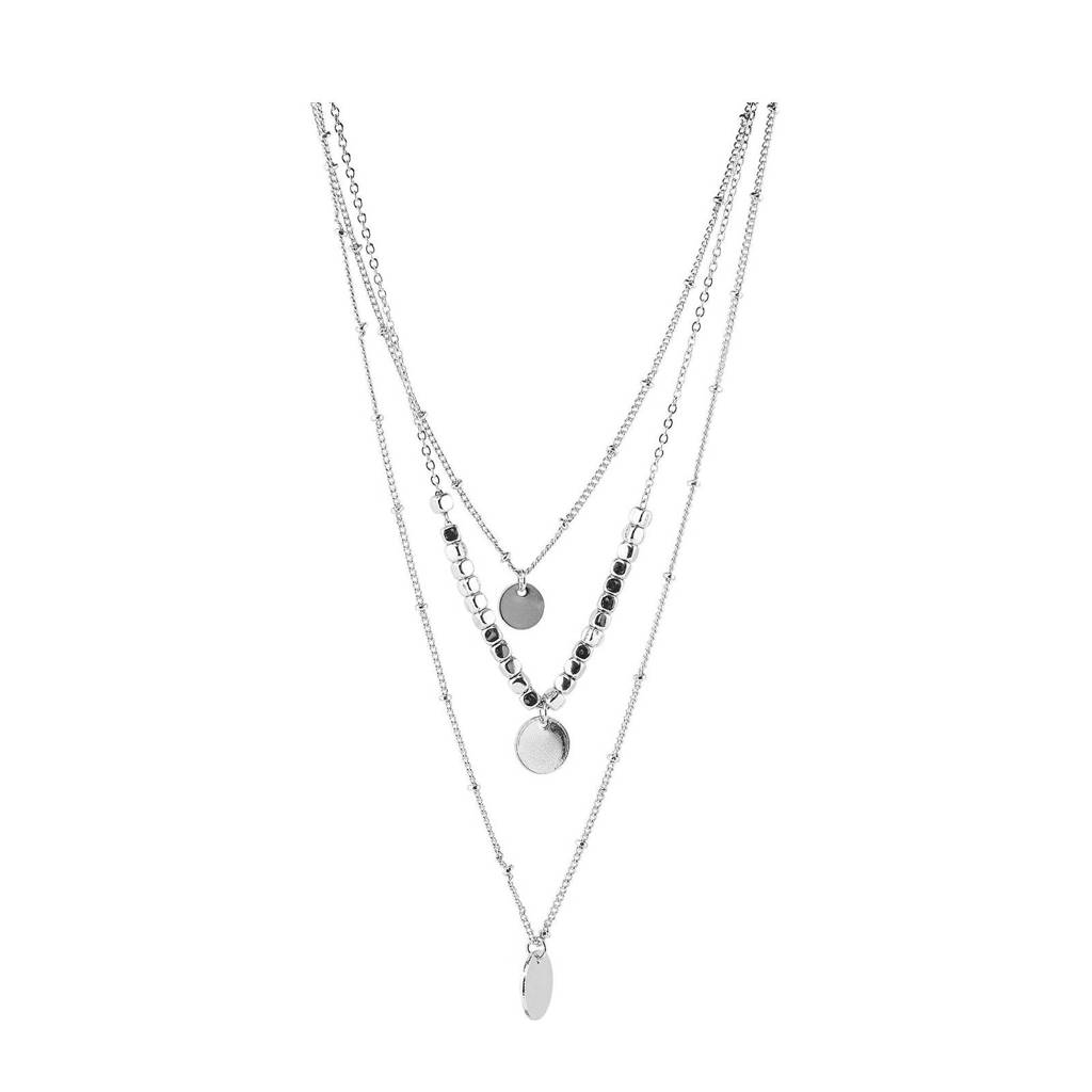 PIECES gelaagde ketting Nanya zilverkleurig, Zilverkleurig