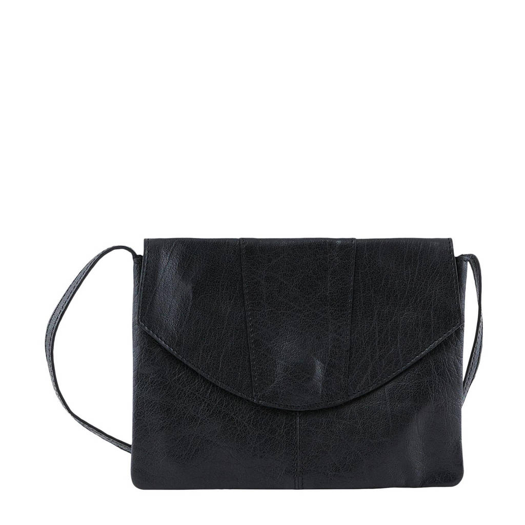 PIECES leren crossbody tas Lala zwart, Zwart