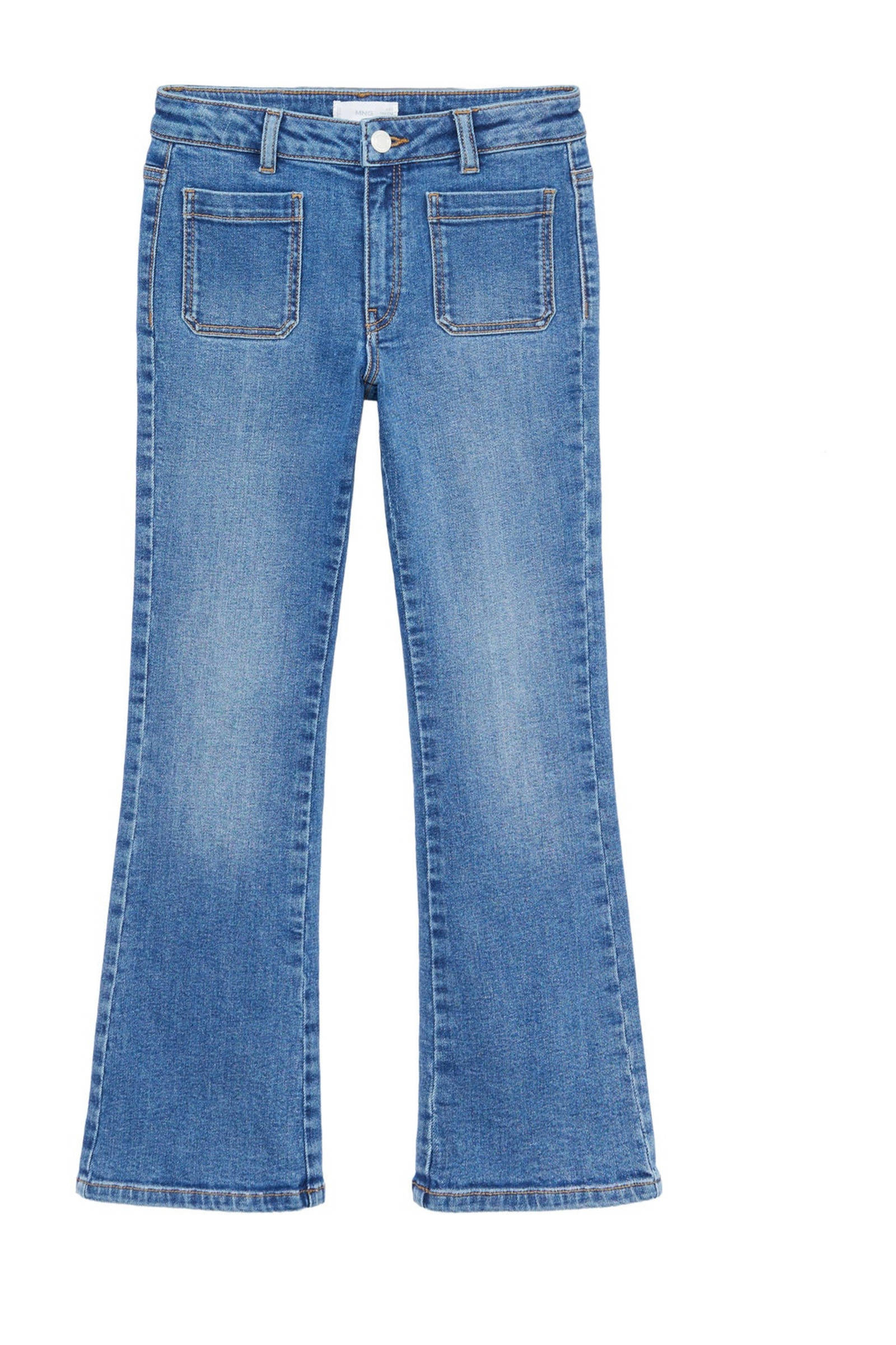 Mango Kids flared jeans changeant blauw wehkamp