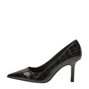   pumps met crocoprint zwart