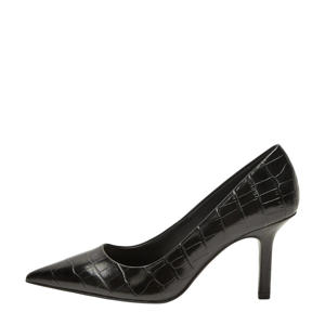 pumps met crocoprint zwart