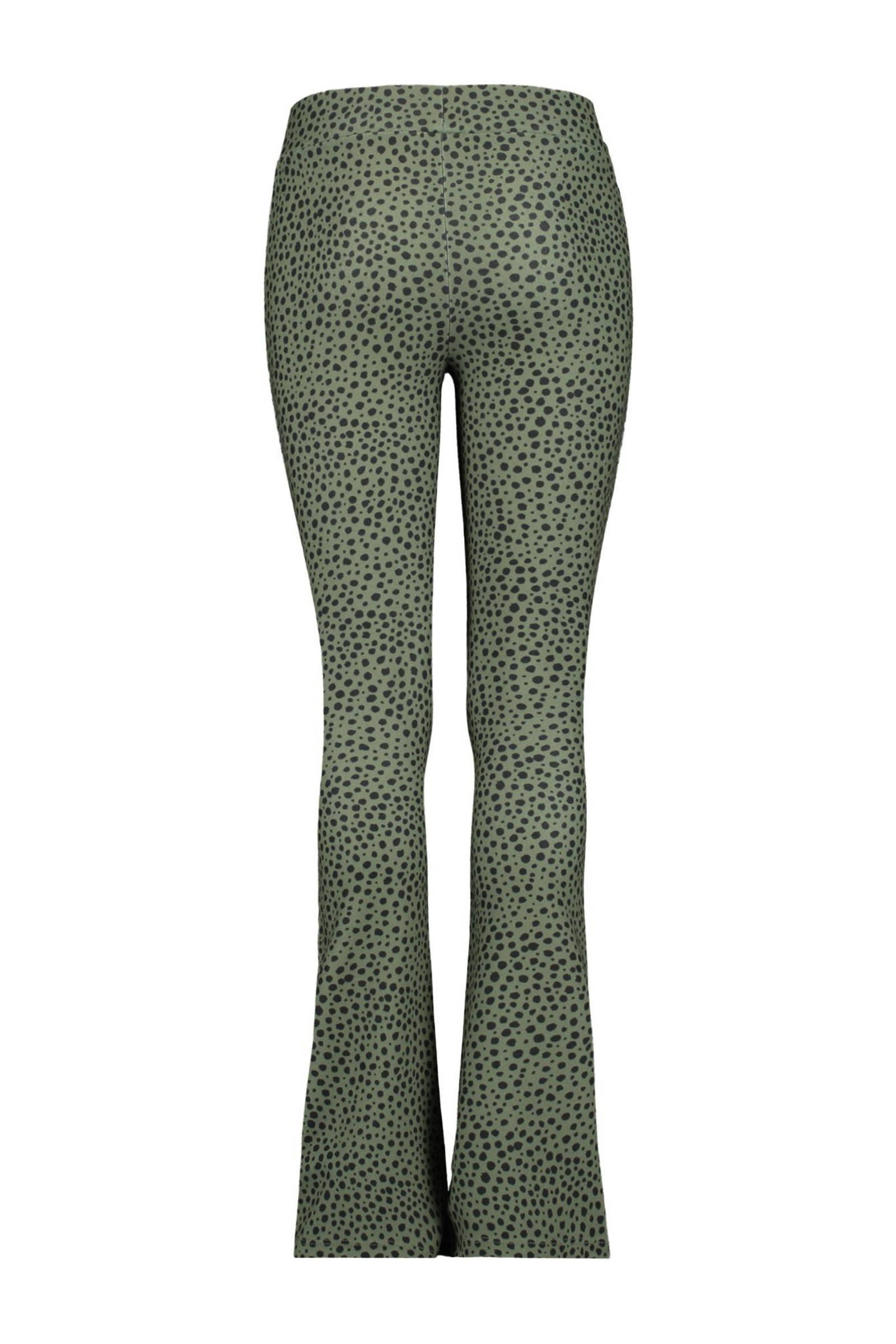 CoolCat Junior flared broek Philou met stippen groen/zwart 34 inch | wehkamp