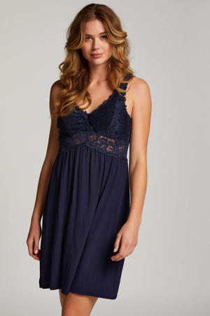 slipdress Nora donkerblauw