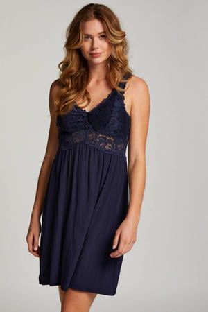slipdress Nora donkerblauw