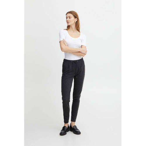 ICHI slim fit broek IHKATE PA2 donkergrijs afbeelding