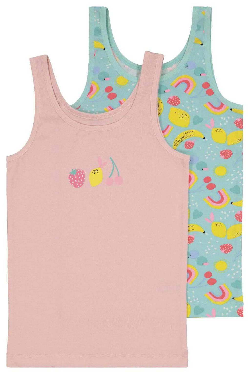 HEMA hemad - set van 2 roze/groen, Roze/groen