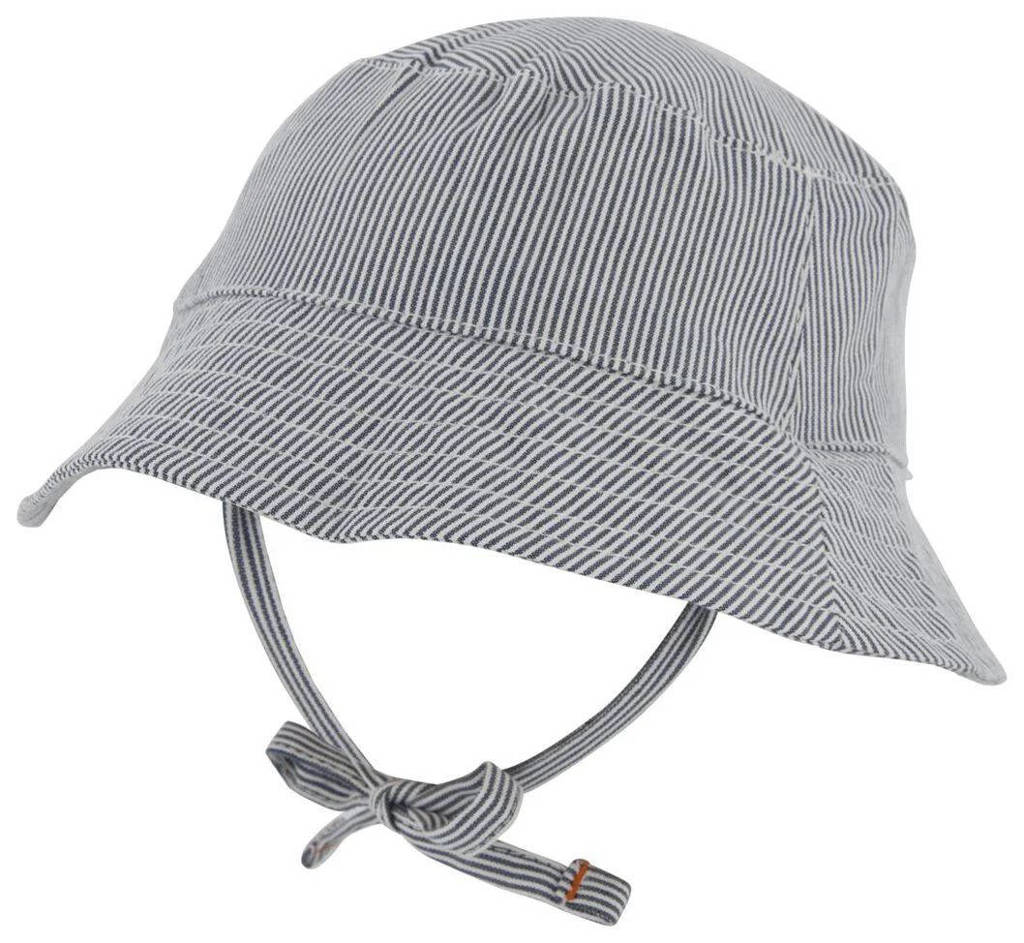 HEMA hoedje met strependessin blauw/wit, Blauw/wit