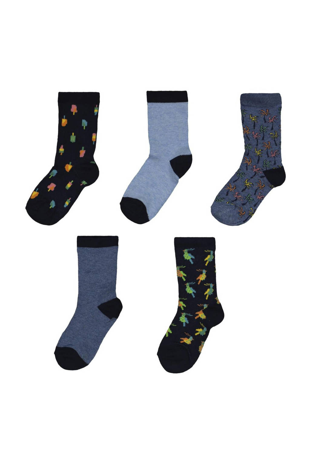 HEMA sokken - set van 5 donkerblauw, Donkerblauw