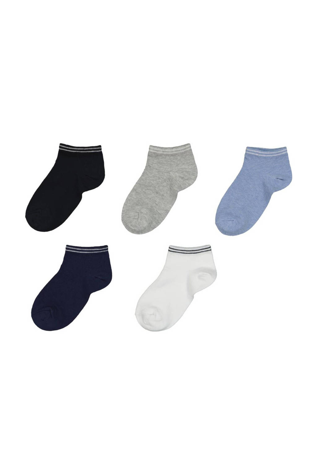 HEMA sokken - set van 5 grijs/blauw, Grijs/blauw