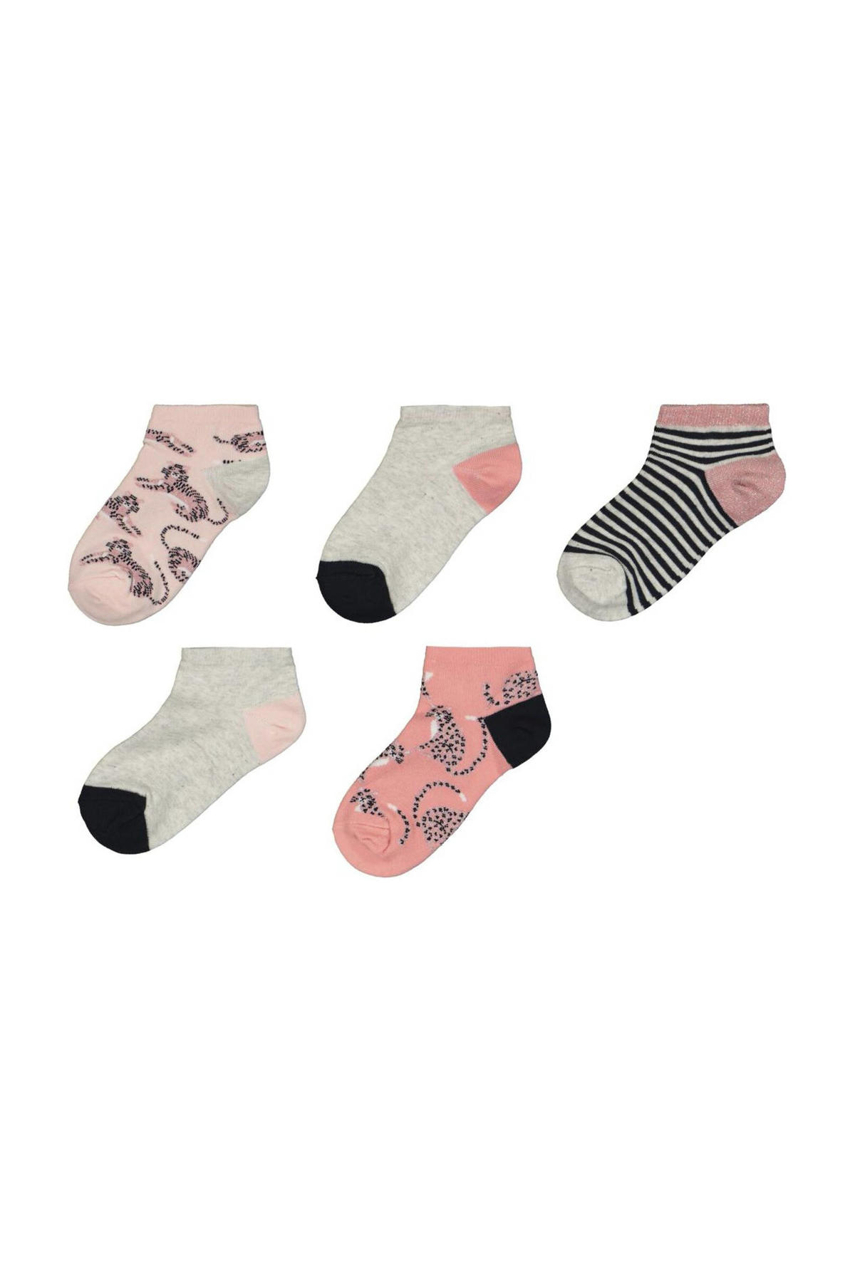 sokken - 5 roze/grijs | wehkamp