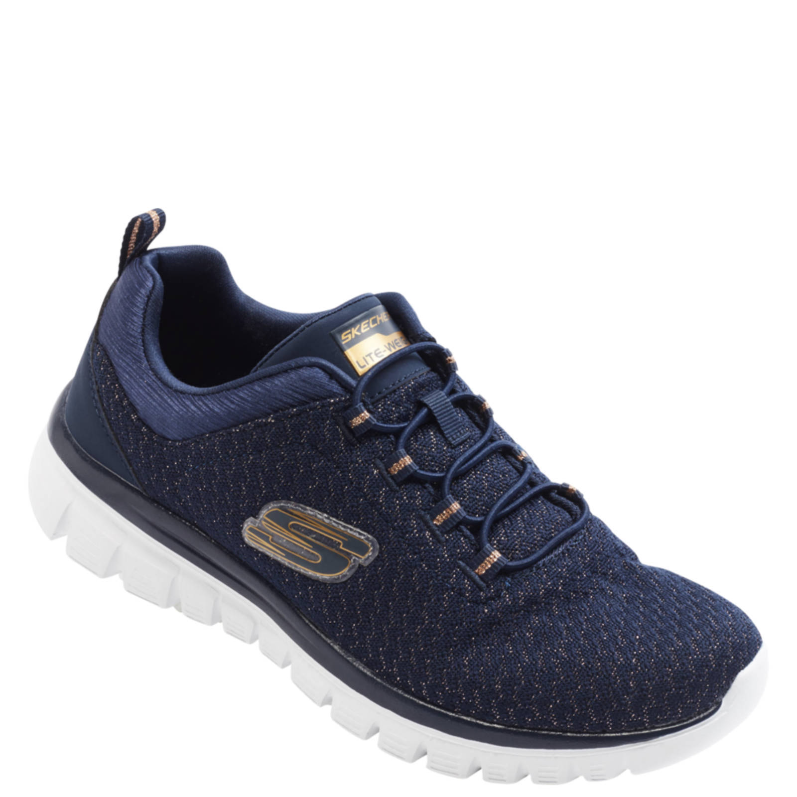 skechers blauw goud