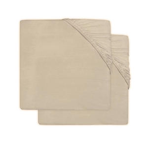 katoenen hoeslaken ledikant 60x120cm - nougat (set van 2)