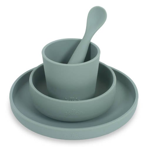 Jollein dinerset siliconen Ash green afbeelding
