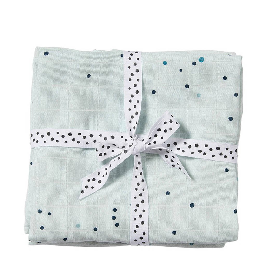 Done by Deer hydrofiele wikkeldekens 120x120 Dreamy dots (set van 2) Blue, blue
