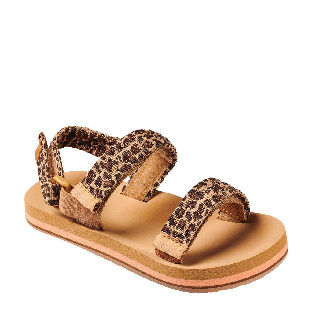 Reef Little Ahi Convertible sandalen met panterprint bruin, Bruin/zwart