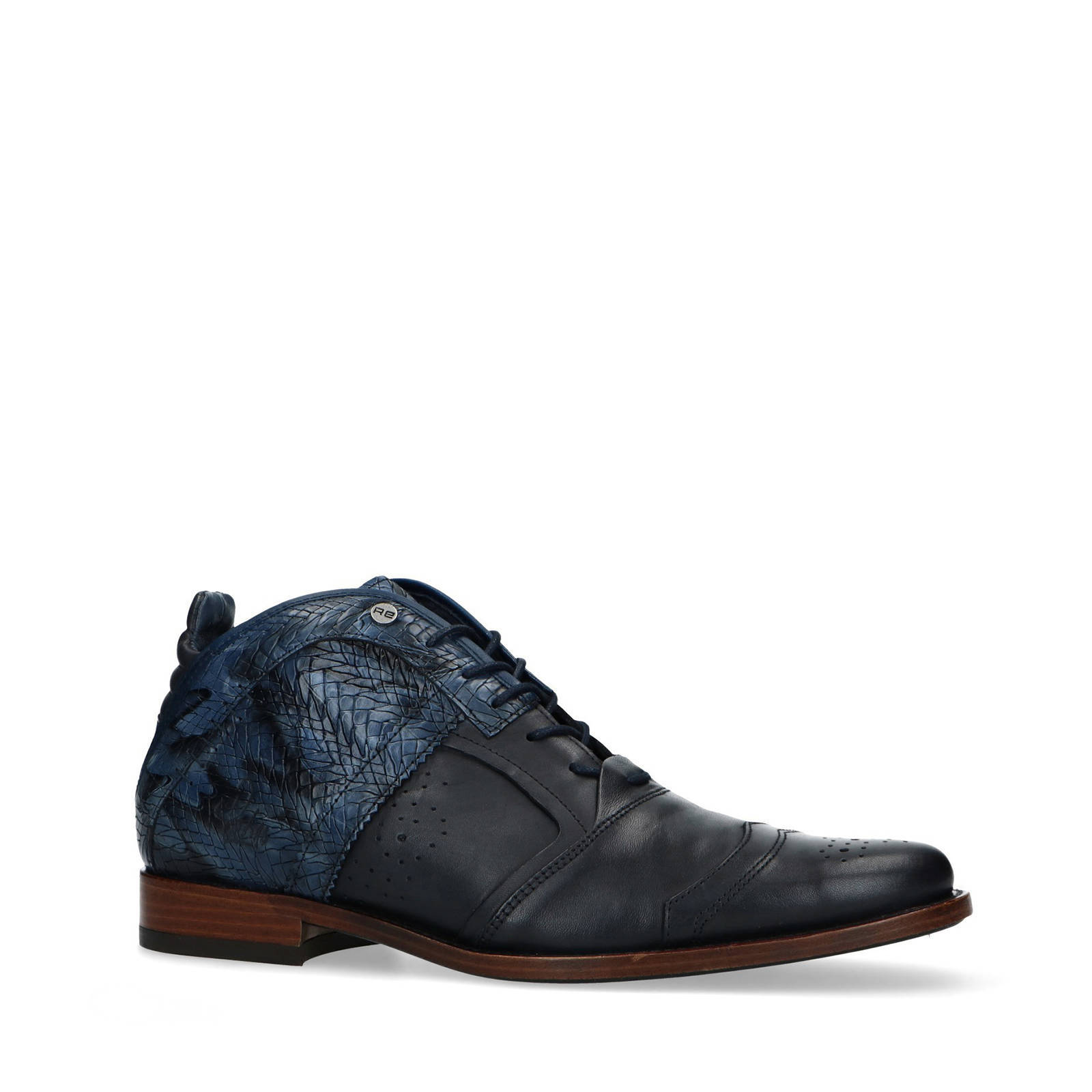 Rehab leren veterschoenen donkerblauw | wehkamp
