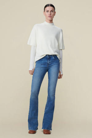 high waist flared jeans cobalt stone