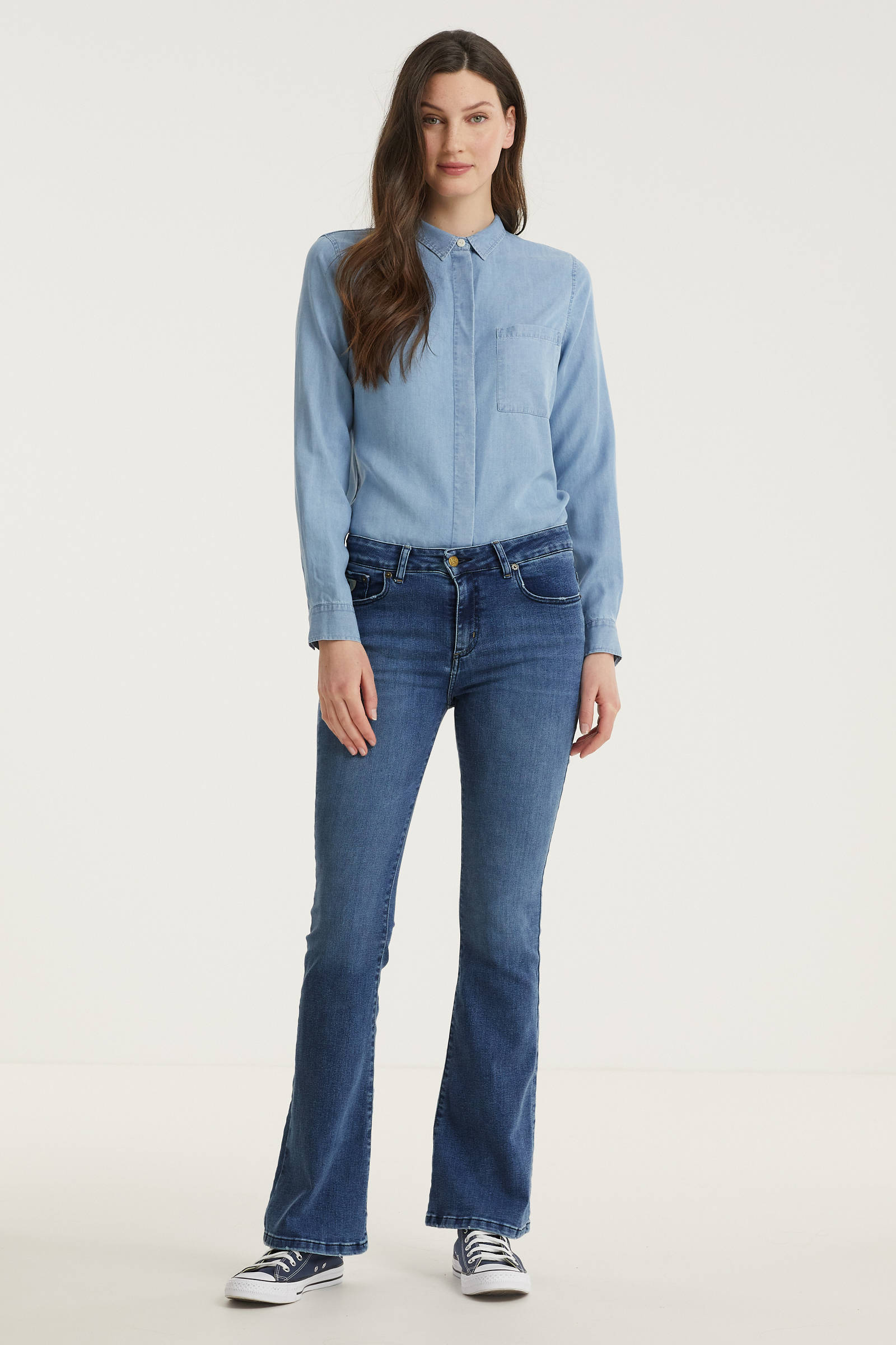 Lois high waist flared jeans cobalt stone | wehkamp