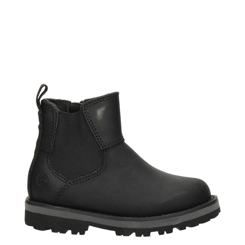 Zwarte jongens en meisjes Timberland Courma Kid nubuck enkelboots met ritssluiting