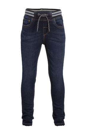 slim fit jeans met biologisch katoen donkerblauw