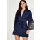 Hunkemöller satijnen kimono met kant donkerblauw