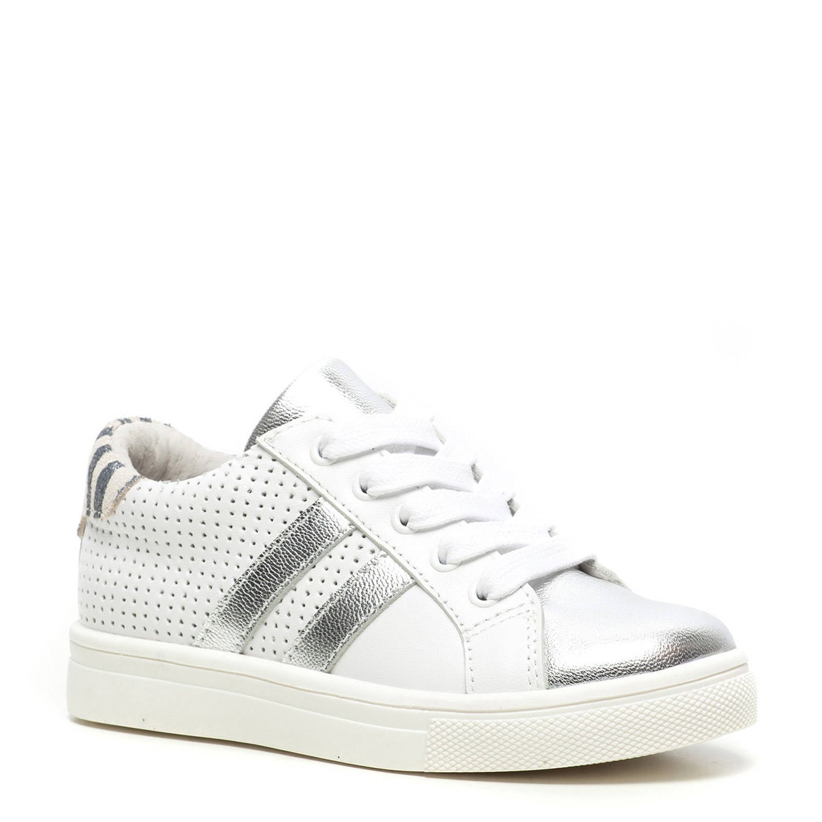 Scapino TwoDay leren sneakers met zebraprint wit/zilver | wehkamp