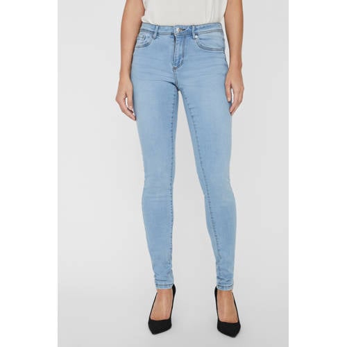VERO MODA mid waist skinny jeans VMTANYA light denim afbeelding