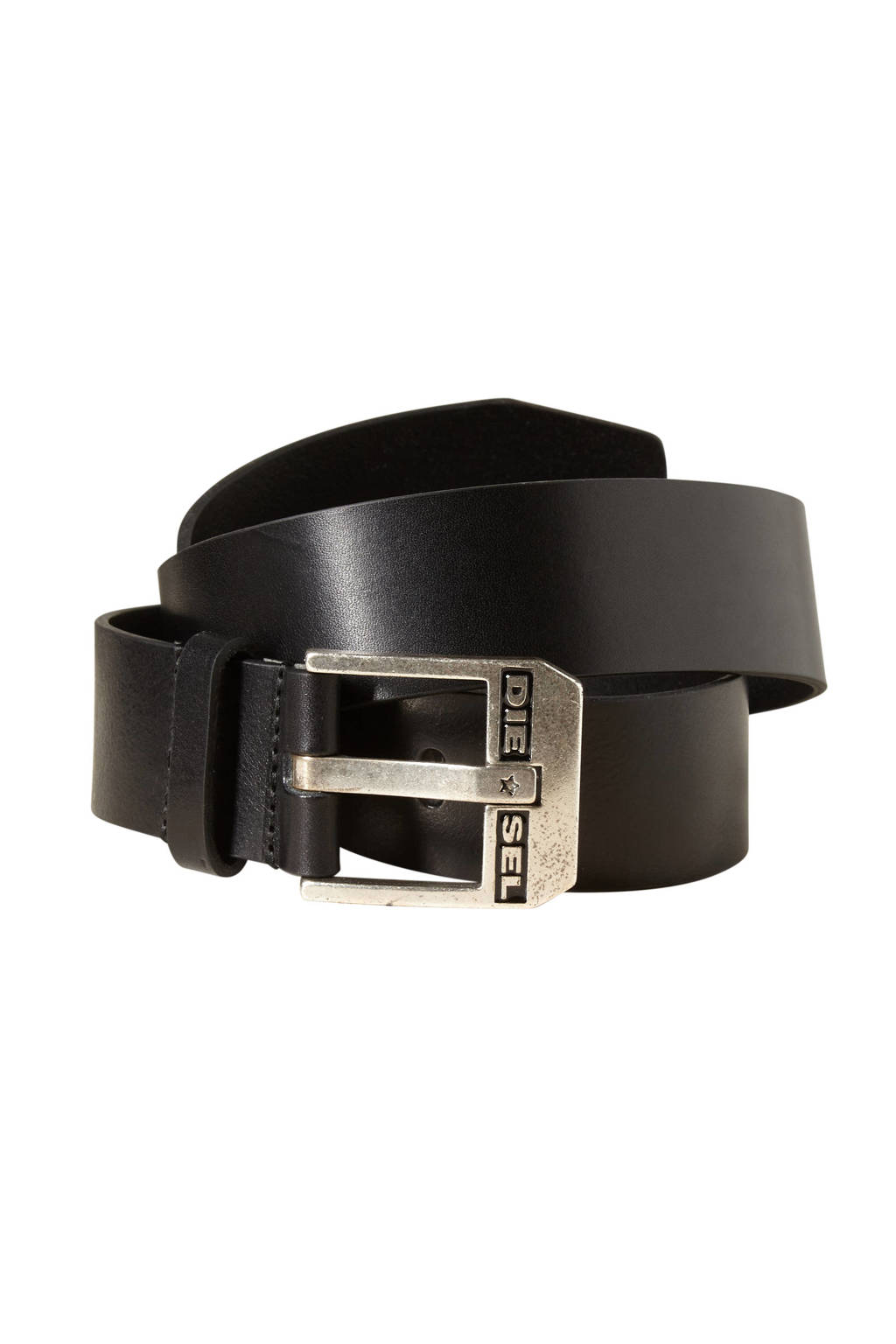 Diesel leren riem Bluestar zwart, Zwart