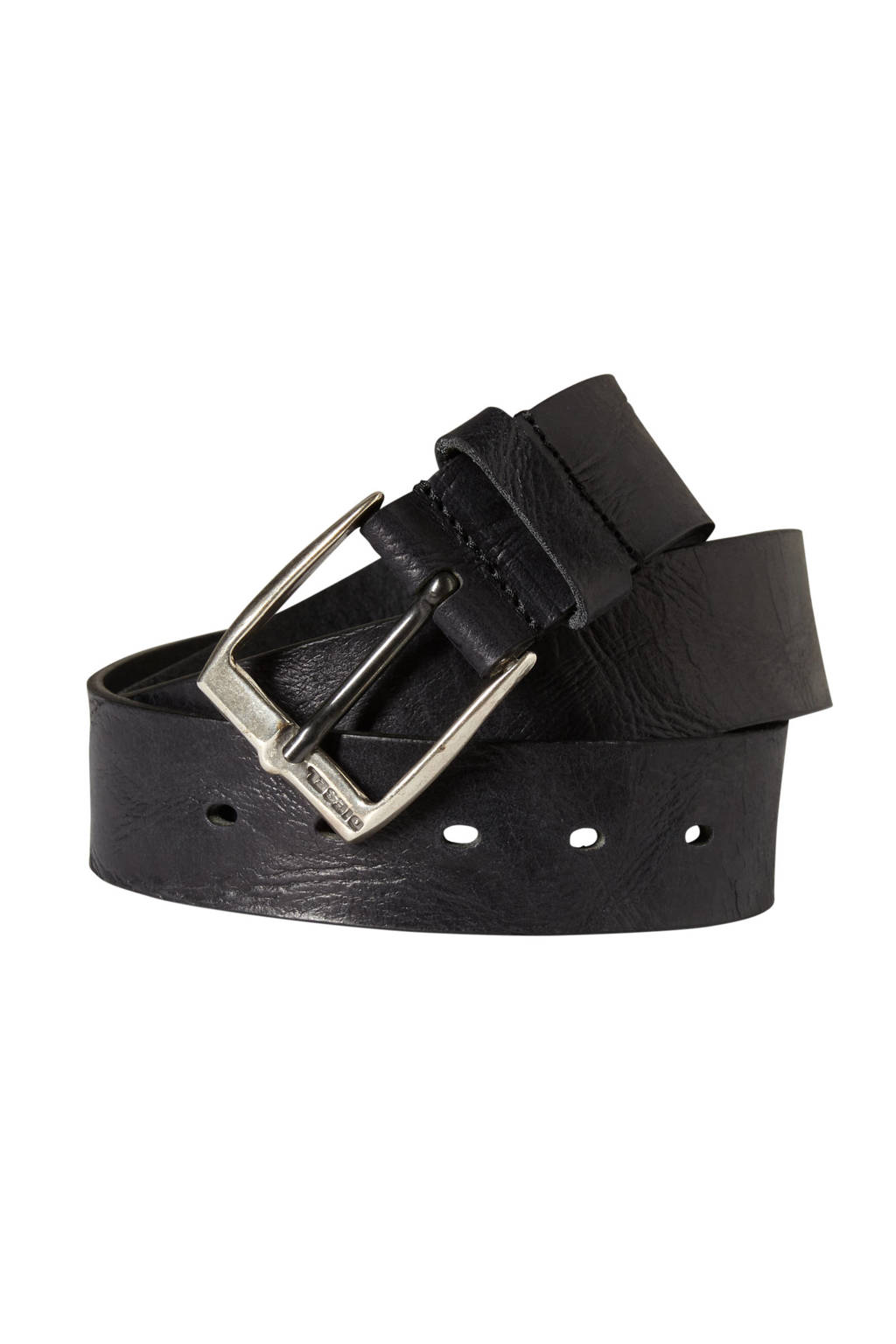 Diesel leren riem zwart, Zwart