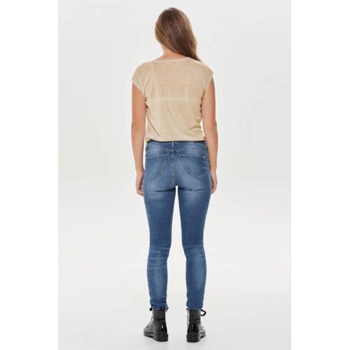 ONLY top ONLSILVERY met glitters ecru afbeelding